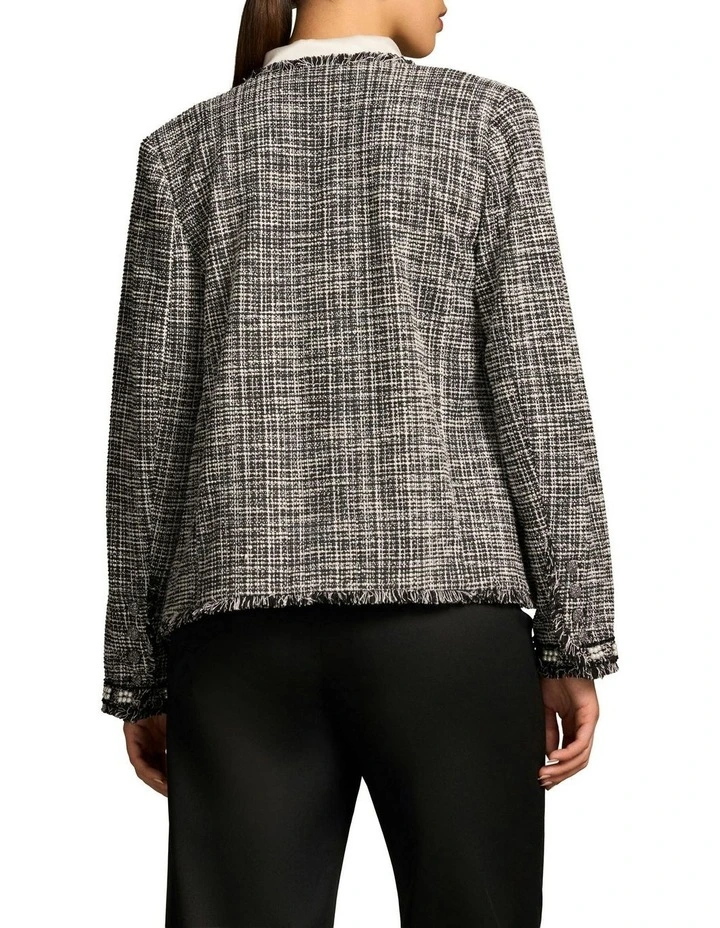 Trim Detail Jacket in Black image 2