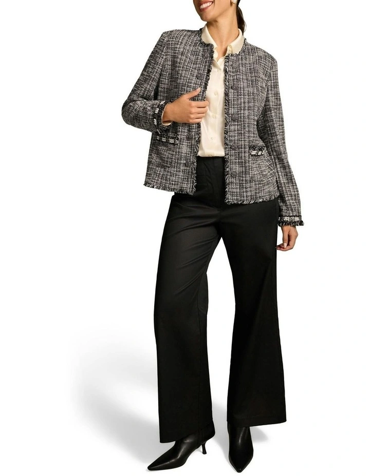 Trim Detail Jacket in Black image 3