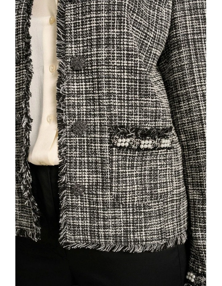 Trim Detail Jacket in Black image 5