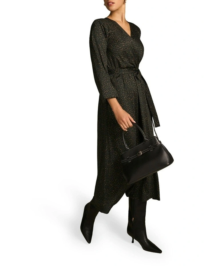 Mercerised Cotton Dress in Black image 3