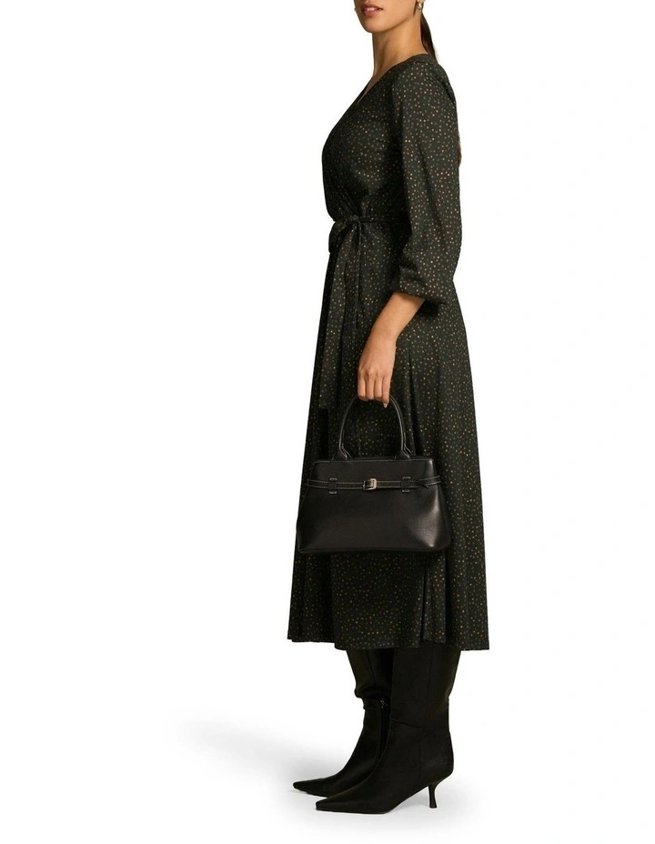 Mercerised Cotton Dress in Black image 4