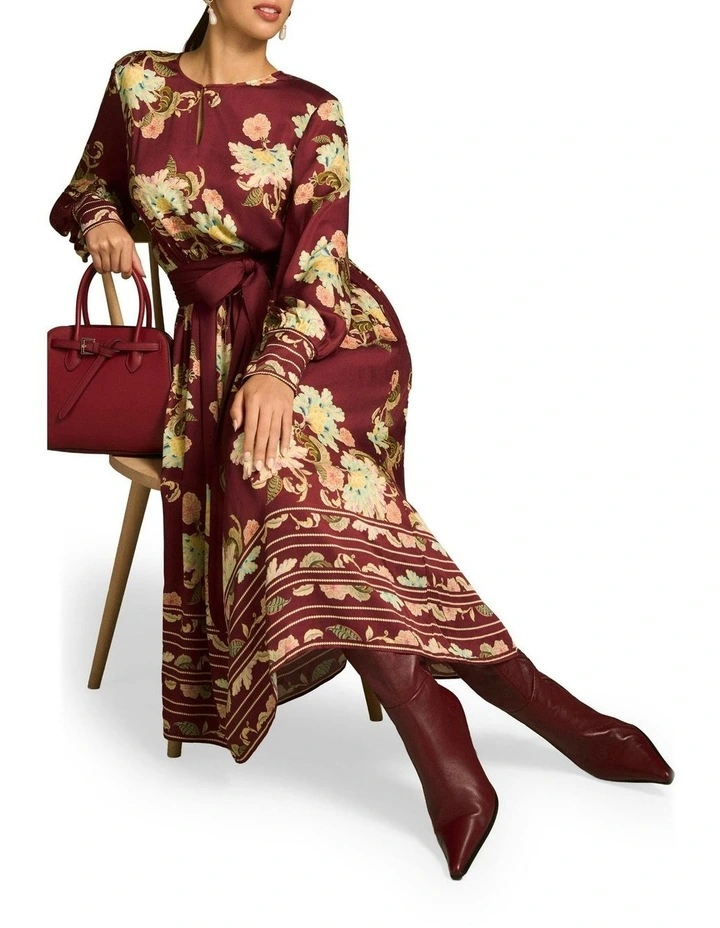 Rococo Shift Dress in Red image 3