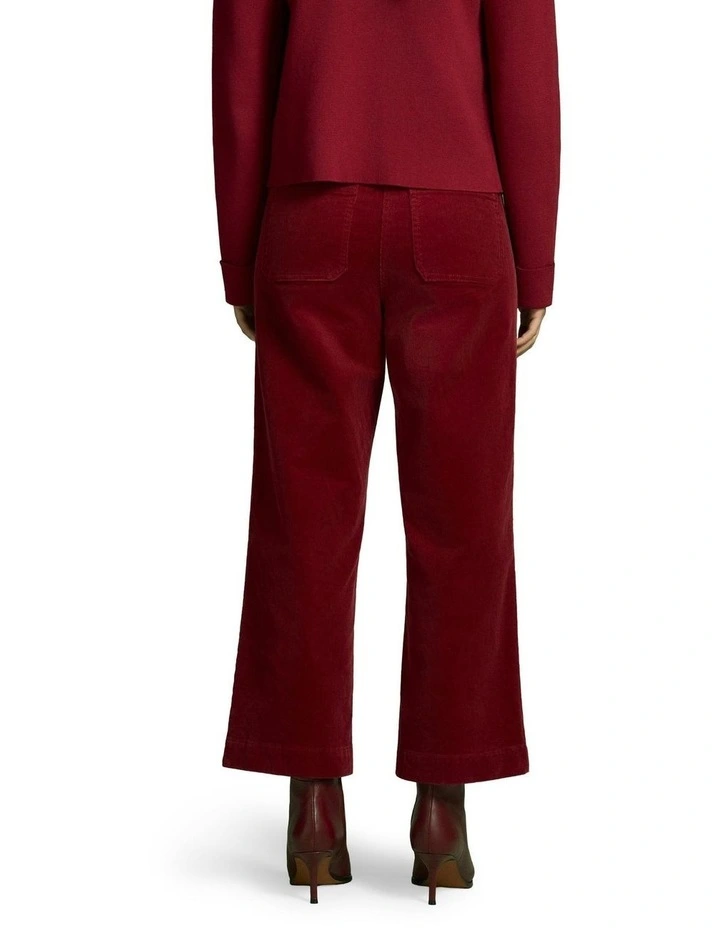 Cropped Cord Pant in Merlot image 2