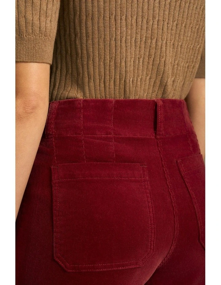 Cropped Cord Pant in Merlot image 5