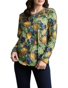 Printed Swing Top in Green