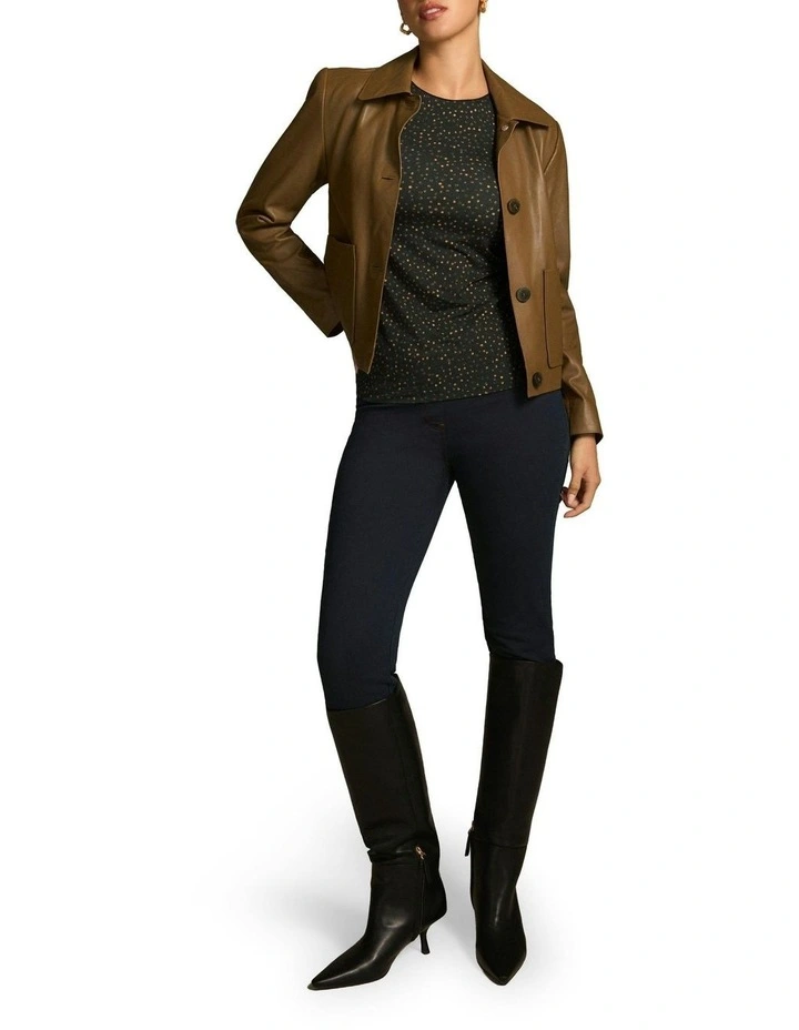 Long Sleeve Crew Neck Top in Black image 3