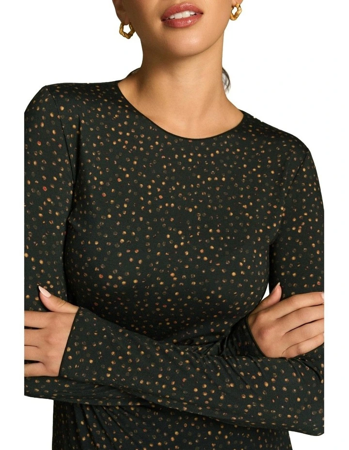 Long Sleeve Crew Neck Top in Black image 4