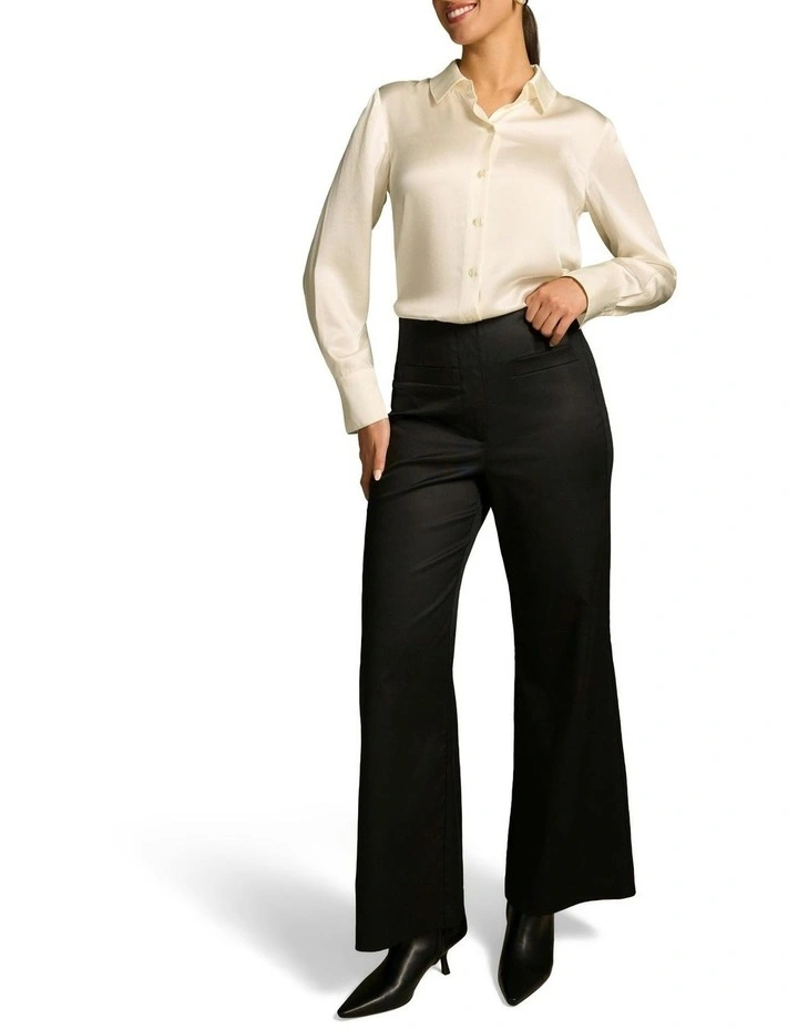 High Waisted Bootleg Pant in Black image 3