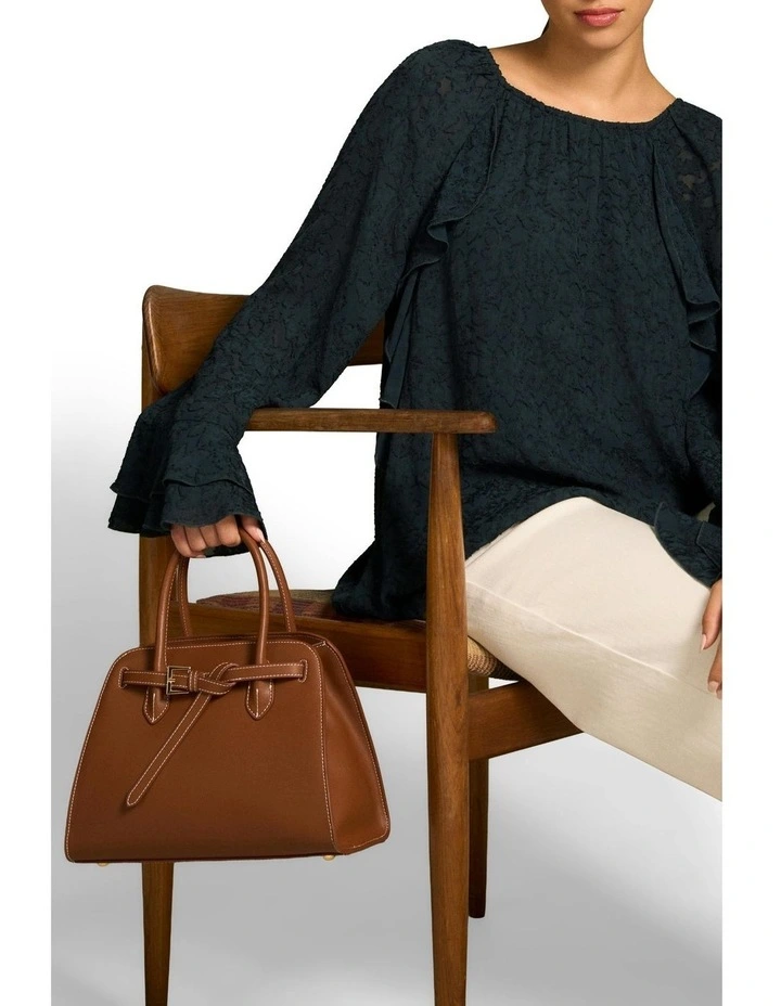 Cascading Georgette Blouse in Ink image 3