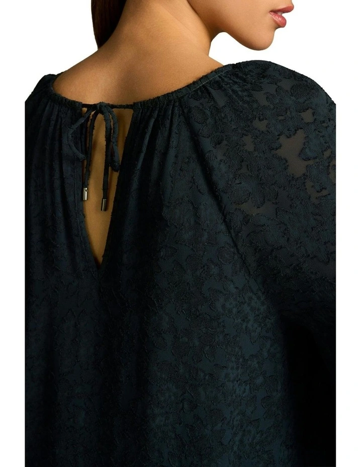 Cascading Georgette Blouse in Ink image 5