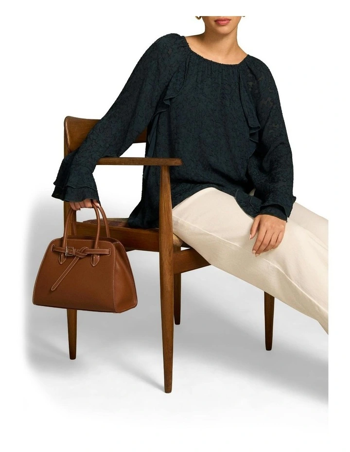 Cascading Georgette Blouse in Ink image 6