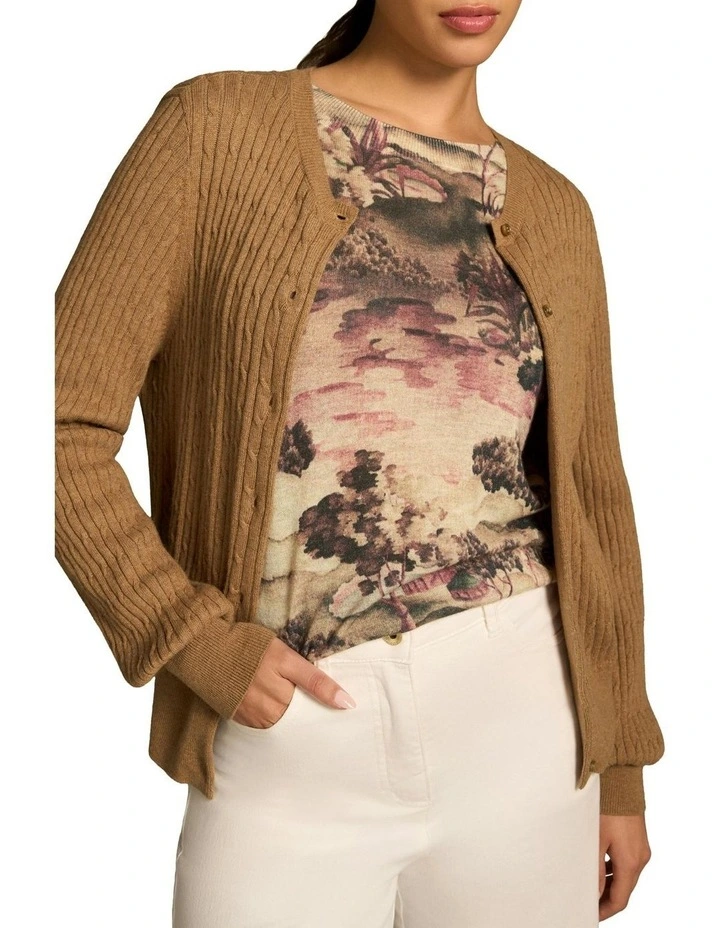 Wool Tencel Jumper in Brolga Print image 5