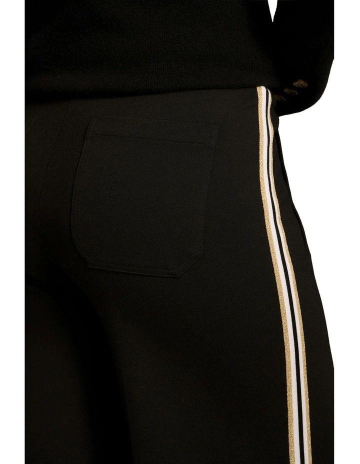 Side Stripe Wide Leg Pant in Black image 5
