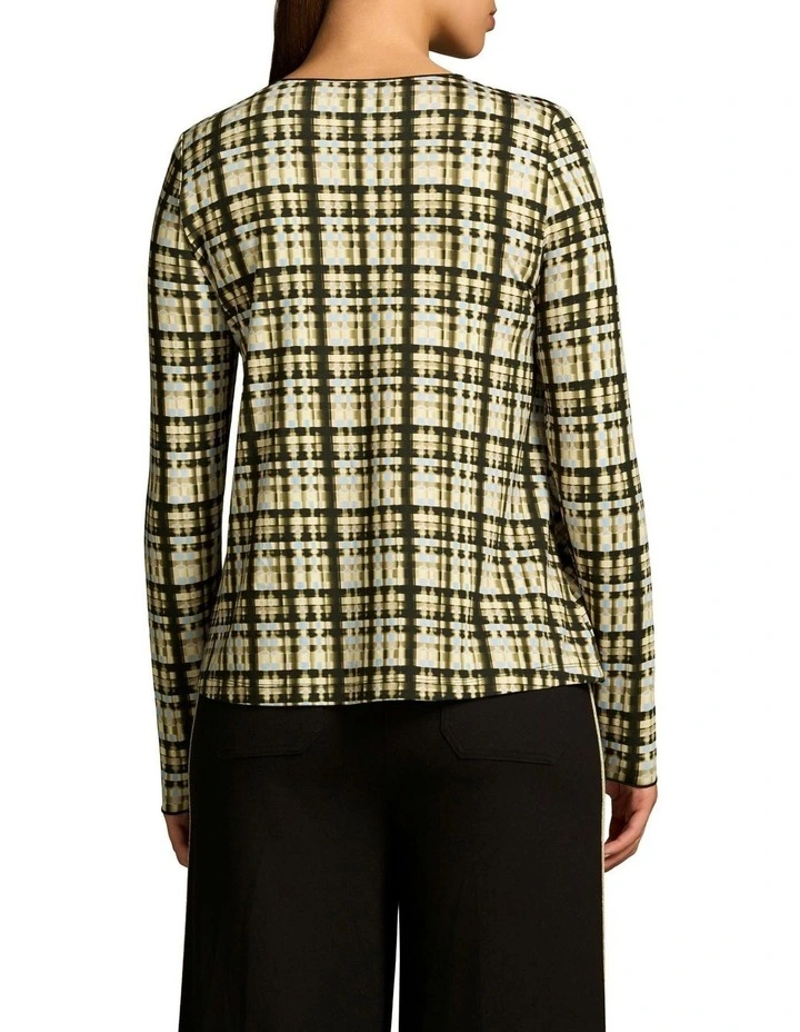Relaxed Long Sleeve T-shirt in Check Print image 2