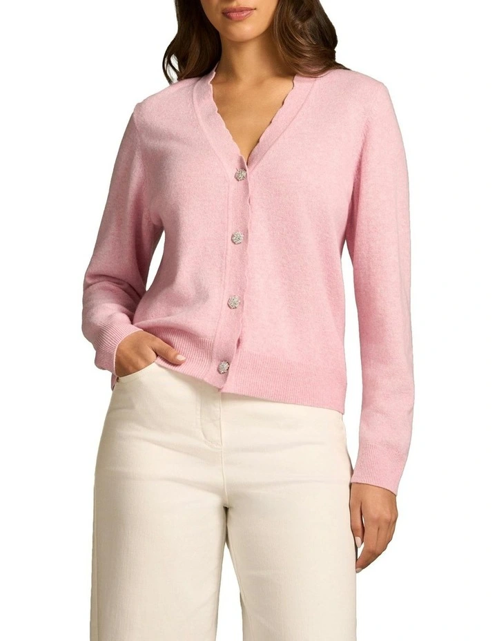 Diamonti Button Cardigan in Chateau Pink image 1