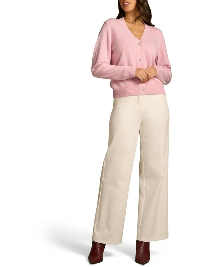 Diamonti Button Cardigan in Chateau Pink image 4