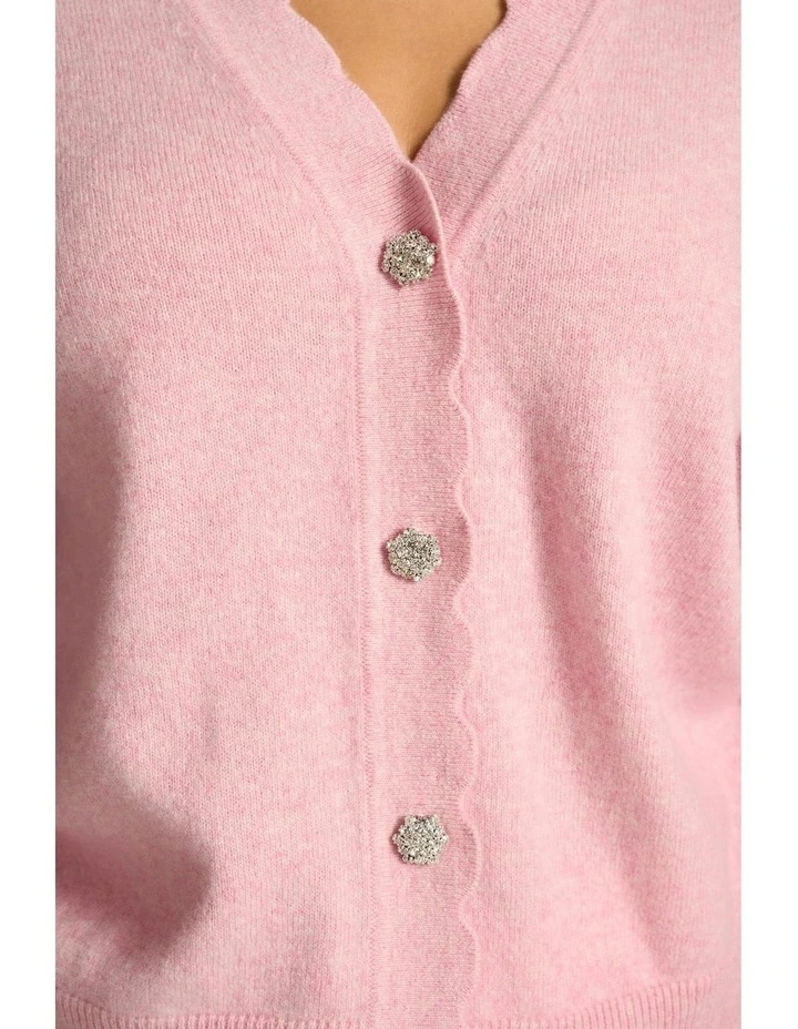 Diamonti Button Cardigan in Chateau Pink image 6