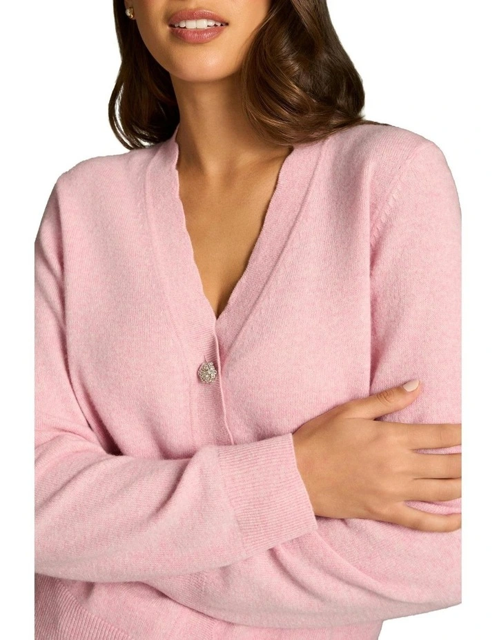 Diamonti Button Cardigan in Chateau Pink image 7