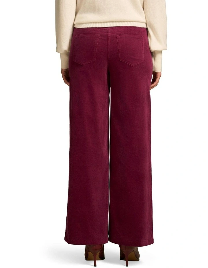 Bengajean Wide Leg Velvet Pant in Plum image 2
