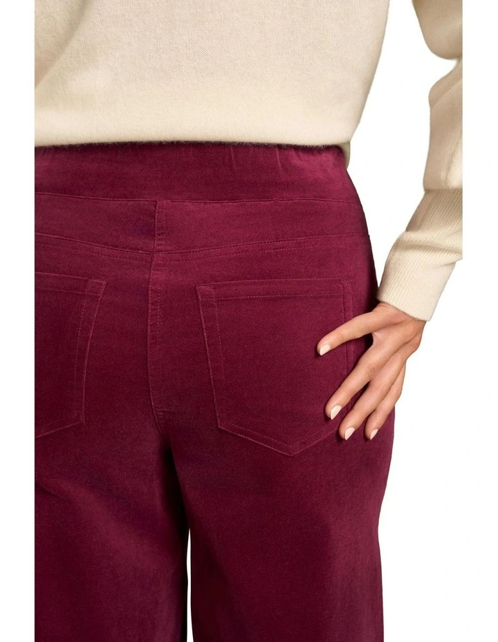 Bengajean Wide Leg Velvet Pant in Plum image 4