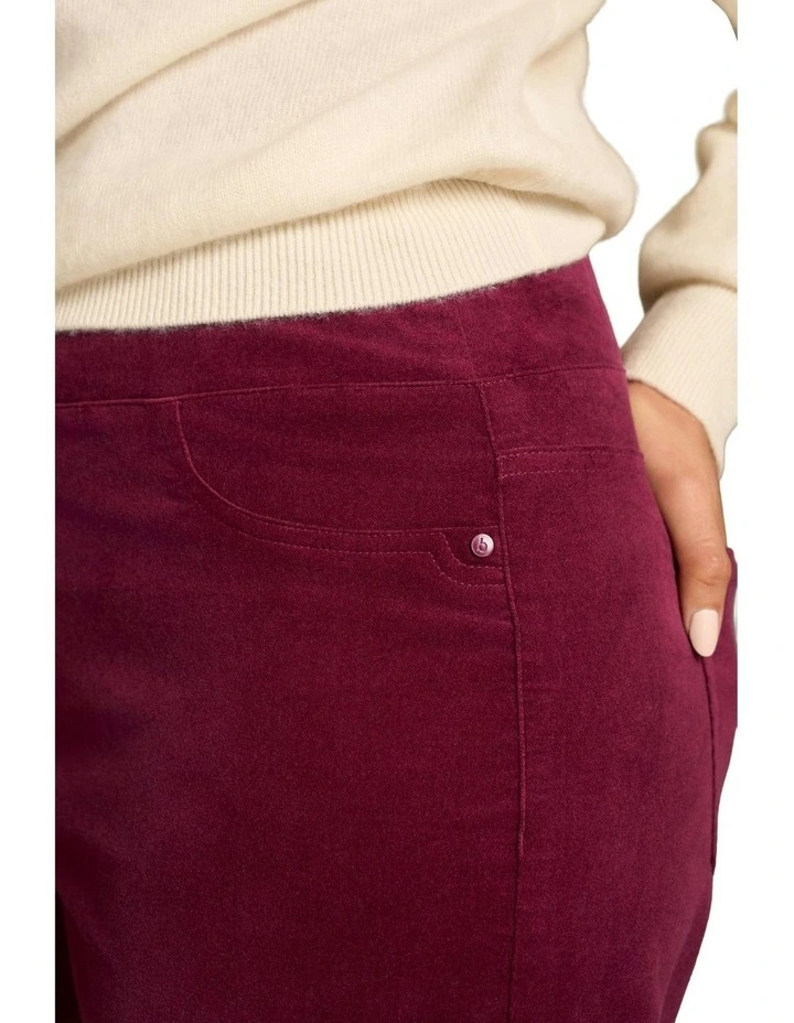 Bengajean Wide Leg Velvet Pant in Plum image 5