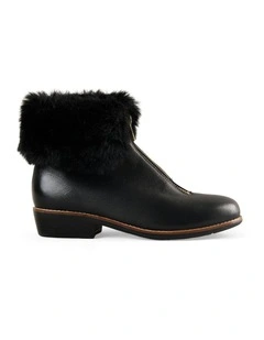 Claire Zip Front Boots in Black