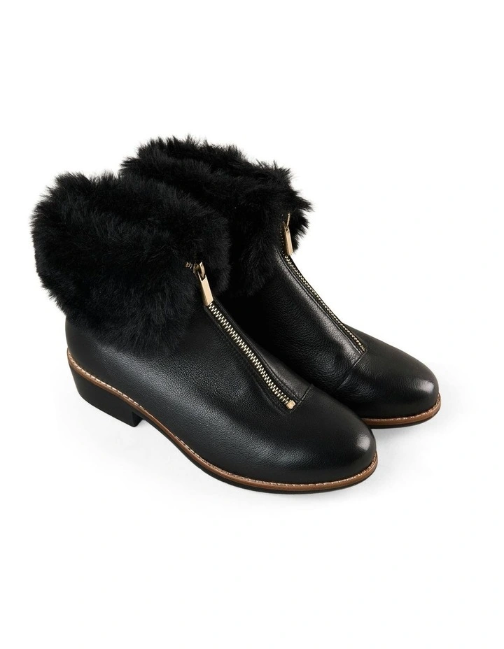Claire Zip Front Boots in Black image 2