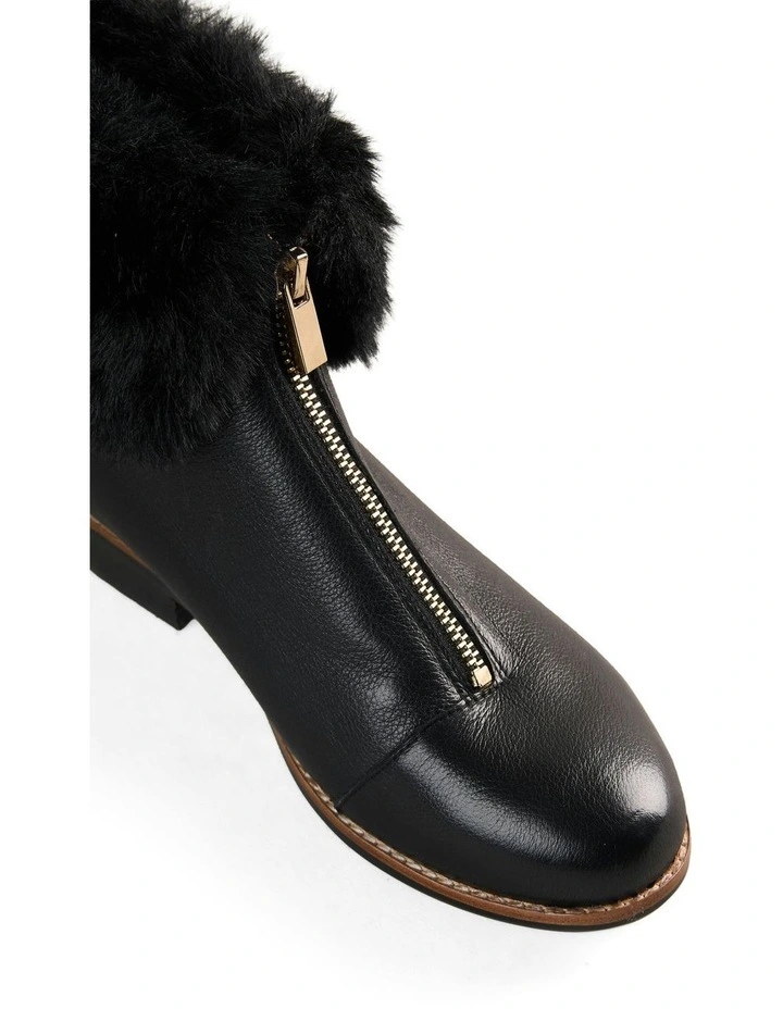 Claire Zip Front Boots in Black image 3