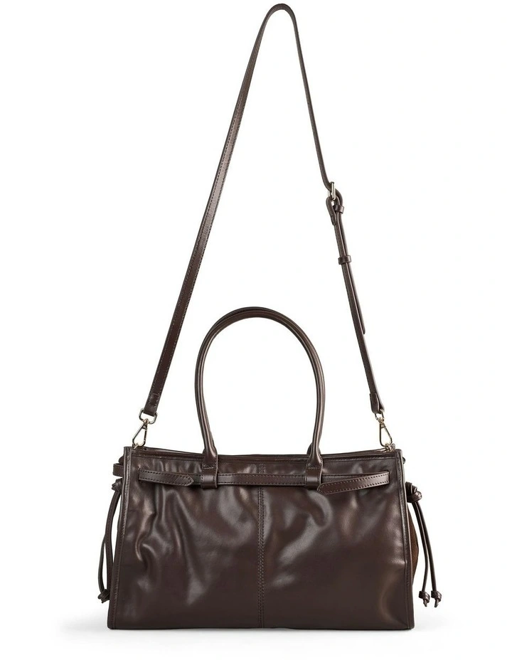 Suede Tote Bag in Chocolate image 3