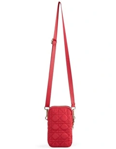 Quilted Phone Bag in Crimson
