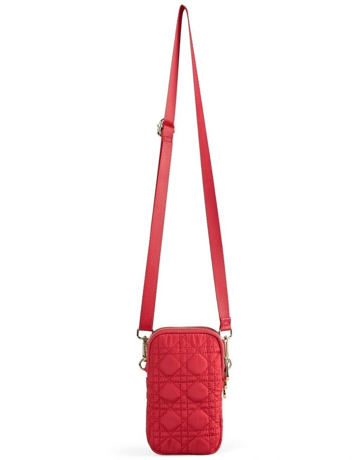 Quilted Phone Bag in Crimson image 1