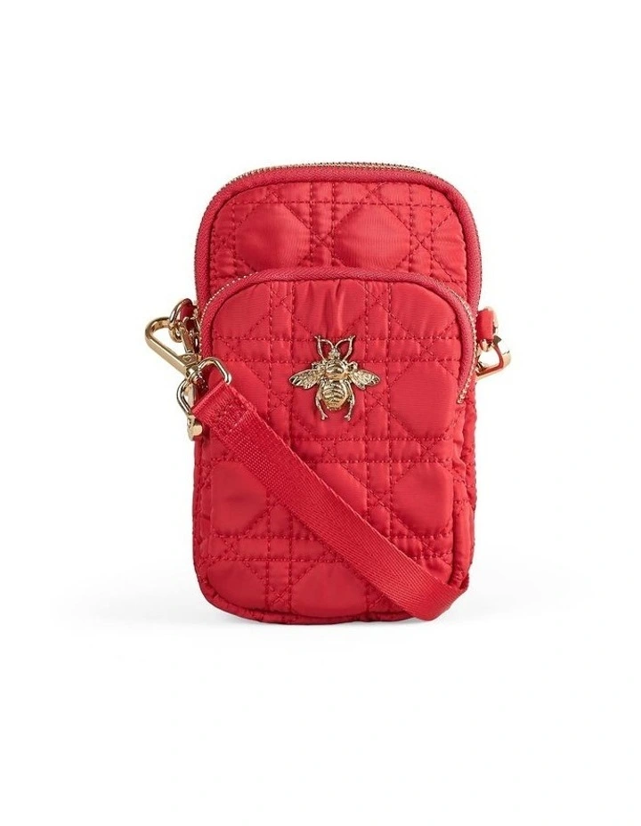 Quilted Phone Bag in Crimson image 3