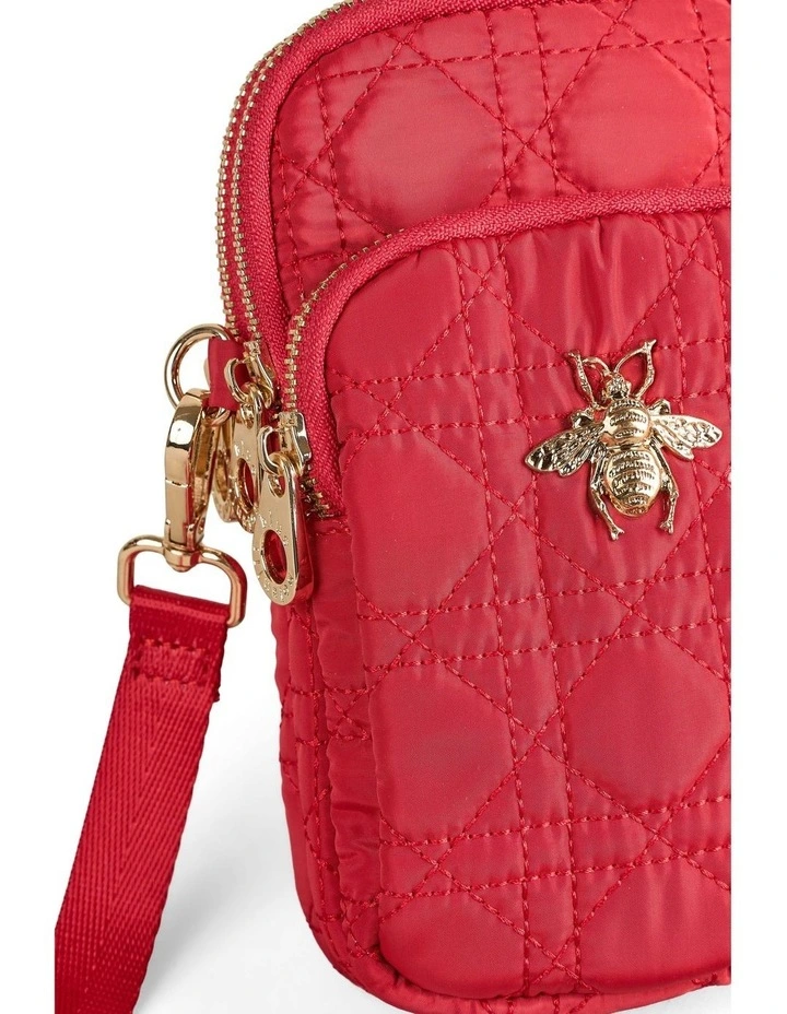 Quilted Phone Bag in Crimson image 5