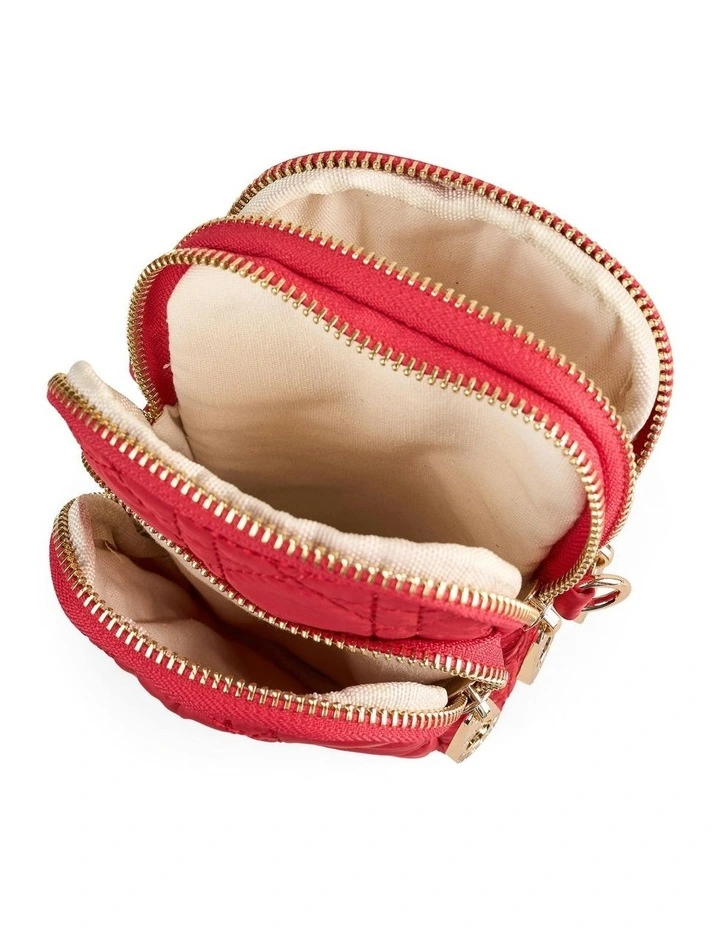 Quilted Phone Bag in Crimson image 6