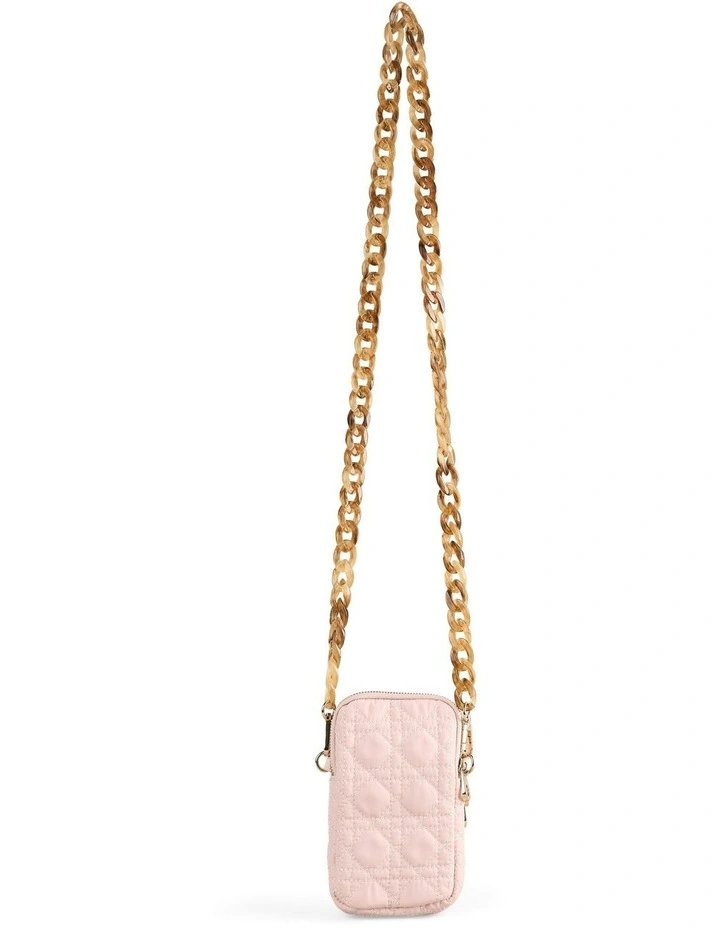 Quilted Phone Bag in Soft Pink image 3