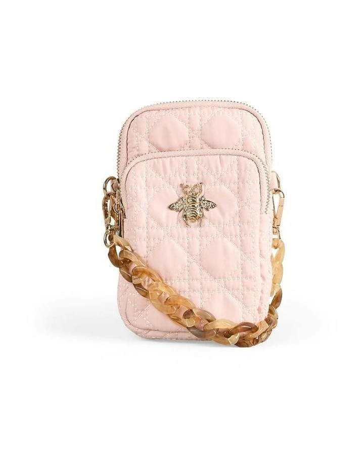 Quilted Phone Bag in Soft Pink image 4