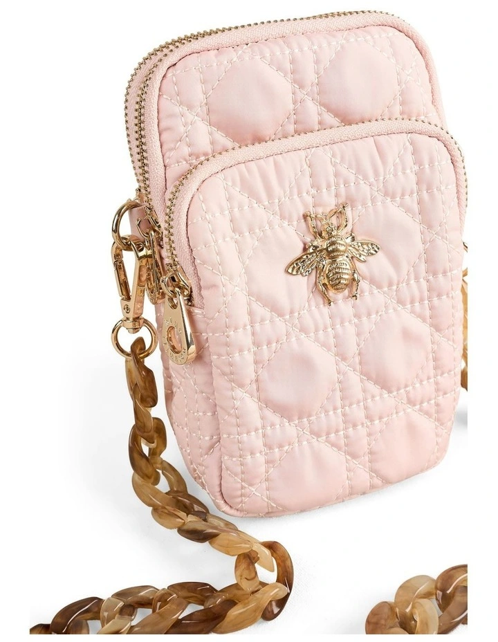 Quilted Phone Bag in Soft Pink image 5