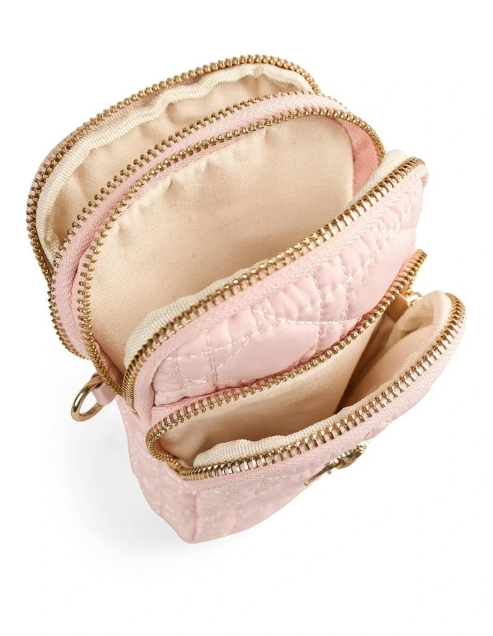 Quilted Phone Bag in Soft Pink image 6