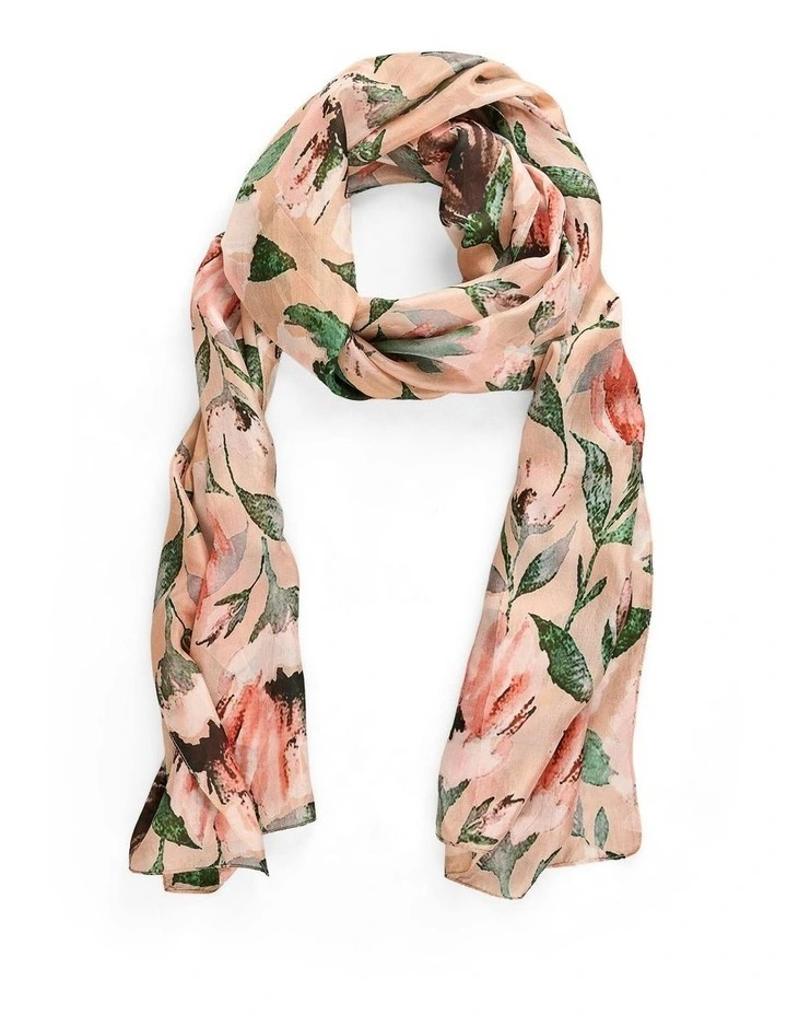 Feminine Floral Scarf in Multi image 1