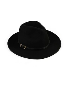 Wool Felt Fedora in Black