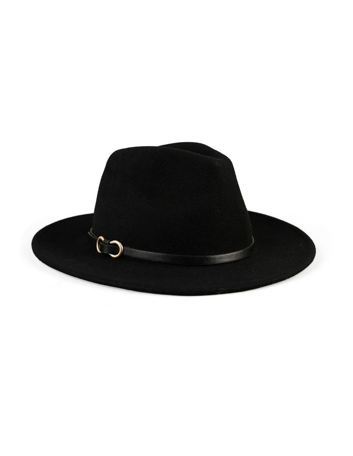 Wool Felt Fedora in Black image 6