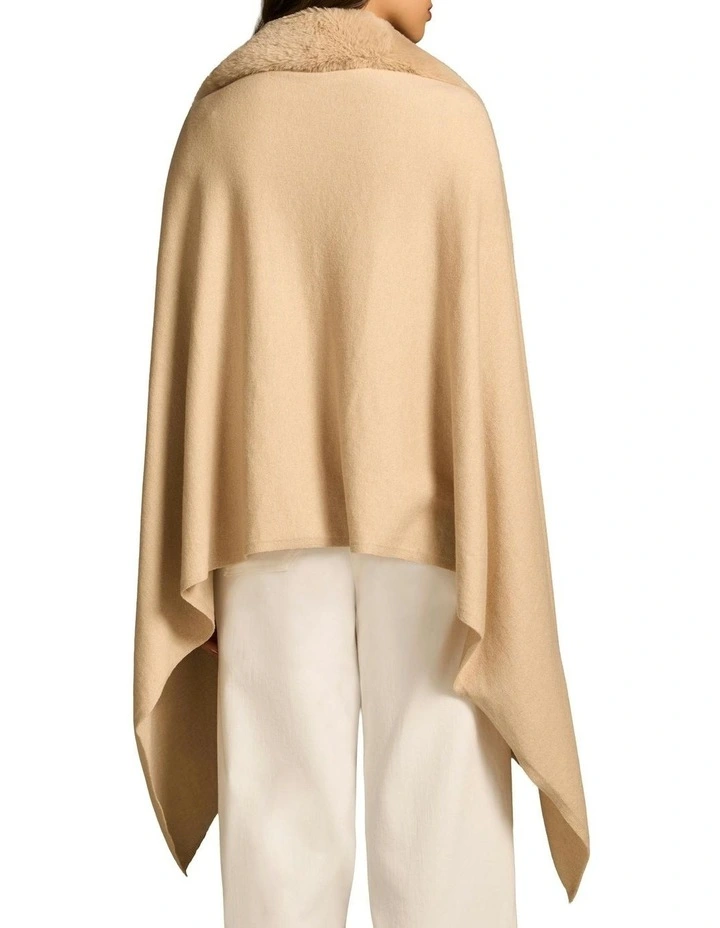 Faux Fur Trim Wrap in Natural image 2