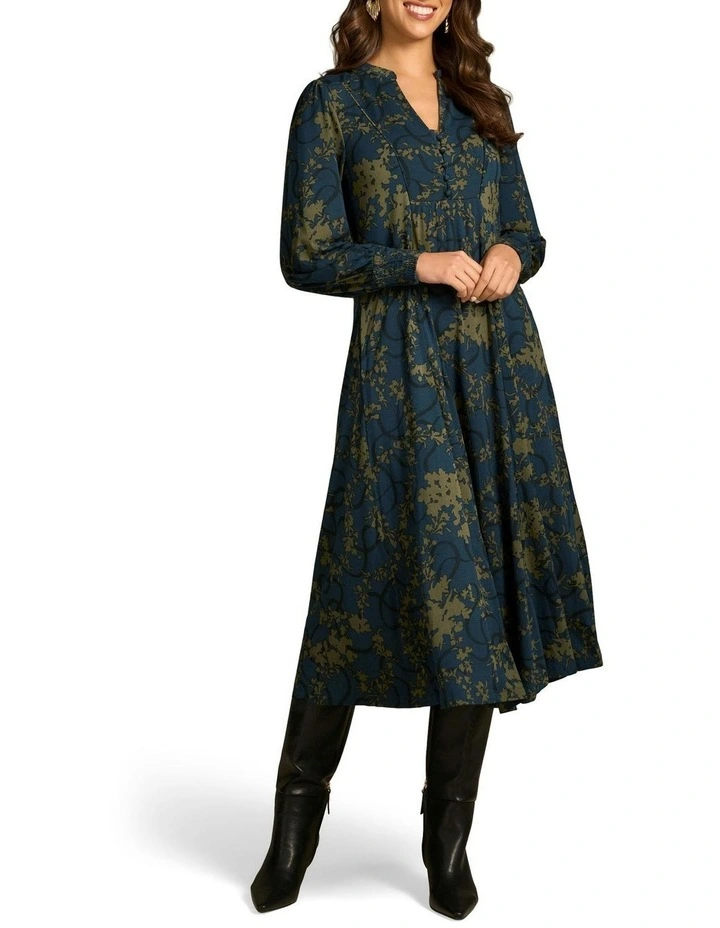 Jersey Swing Dress in Tonal Botanic Print image 1