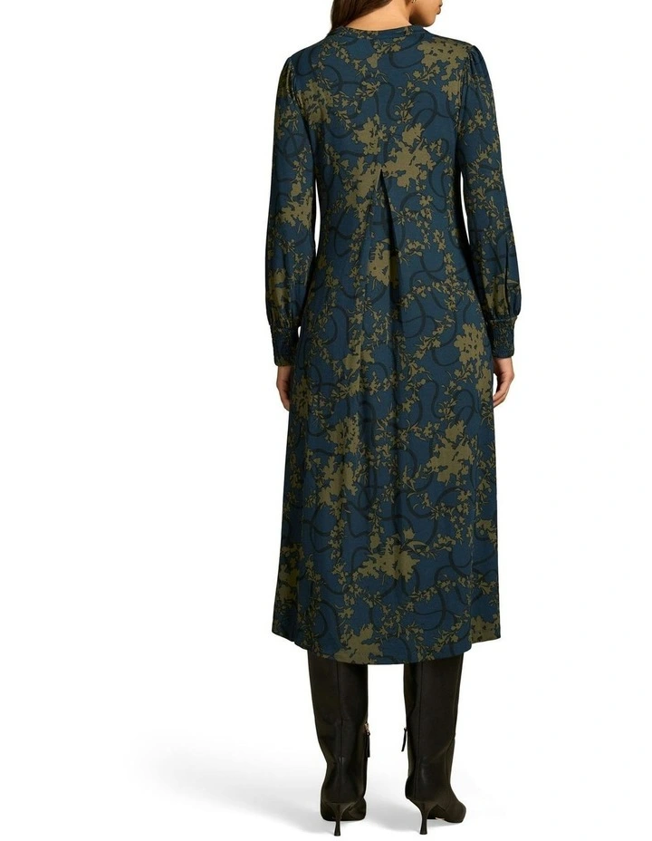 Jersey Swing Dress in Tonal Botanic Print image 2