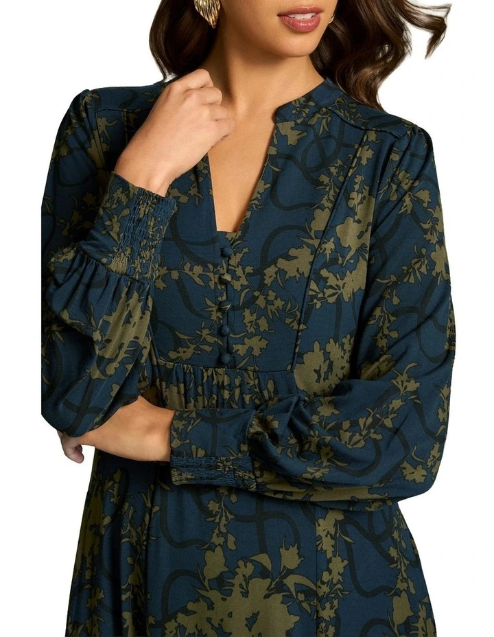 Jersey Swing Dress in Tonal Botanic Print image 4