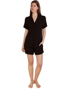 Adelaide Ribbed Shorts in Black