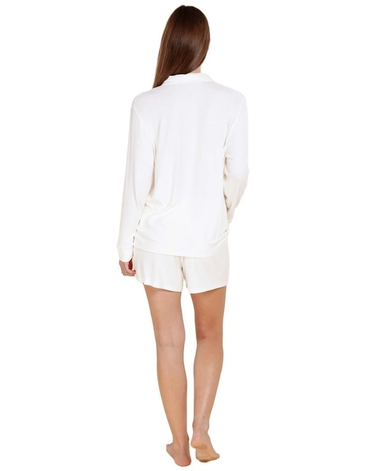 Adelaide Ribbed Shorts in Ecru image 2