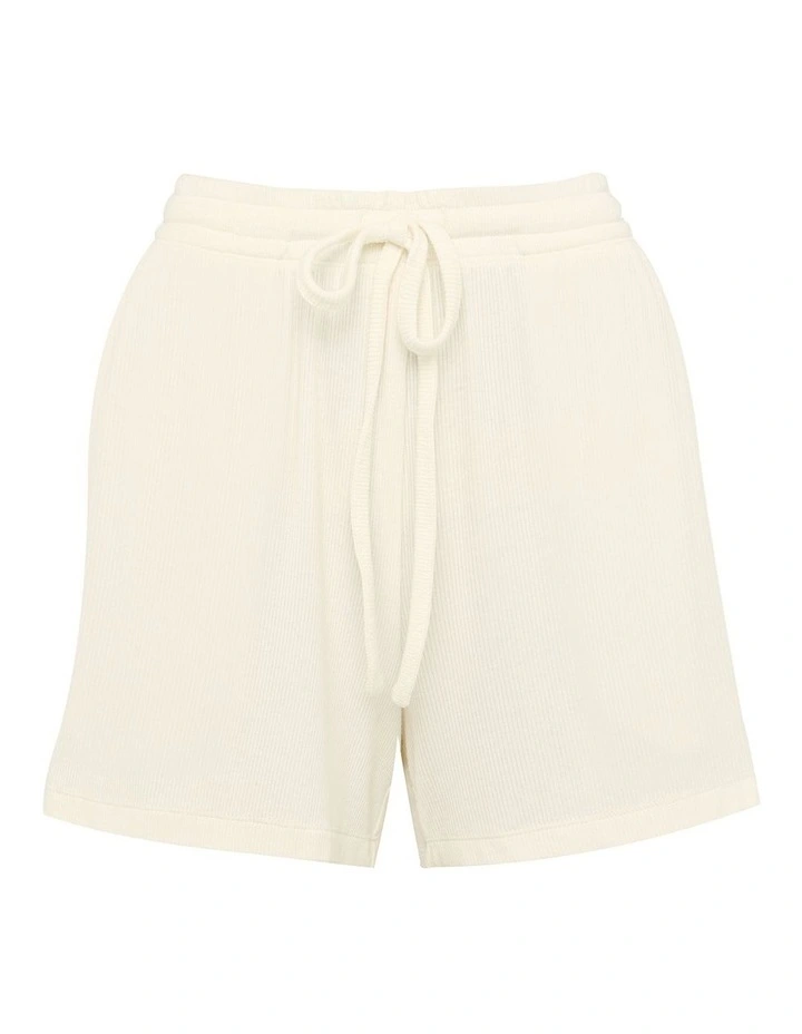 Adelaide Ribbed Shorts in Ecru image 5