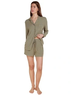 Adelaide Ribbed Shorts in Olive