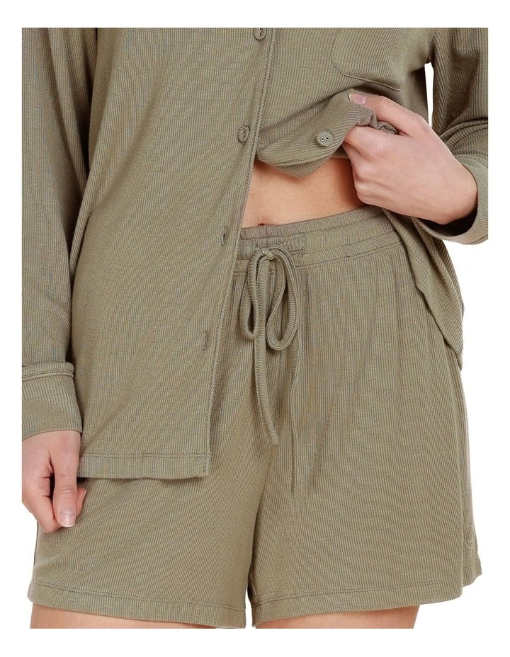 Adelaide Ribbed Shorts in Olive image 5